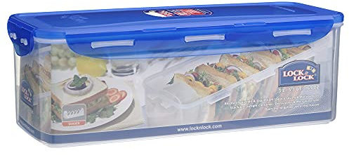 Lock & Lock HPL849T Classic Bread Box Rectangular Food Container w/Sandwich Keeper, 5.0L