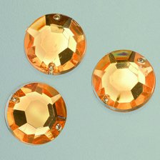 Efco Facet 2 Loch Gem Rose Dekorative Stein, Acryl, Pale Orange, 12 mm, 75