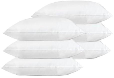 Lancashire Textiles Hospital Pillow Medical Grade Wipe Down Easy Clean Pillow – Hollowfibre Filled Pillows for Nursing Homes, Hospitals and Children’s Bed - 20 x 30 (6 Pack, 74cm x 48cm)