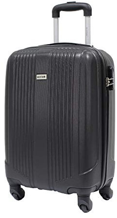 ALISTAIR Valise Cabine 55cm - Trolley Airo - ABS Ultra Léger - 4 Roues - Marque Française - Garantie 2 Ans en France (Noir)