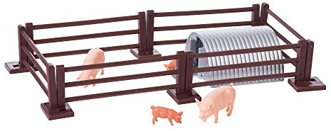 Tomy 43140 Britains Schweine mit Zaun und Stall – Detailgetreues Spielzeugset mit Tierfiguren und Zubehör zum Spielen & Sammeln - für Kinder ab 3 Jahre
