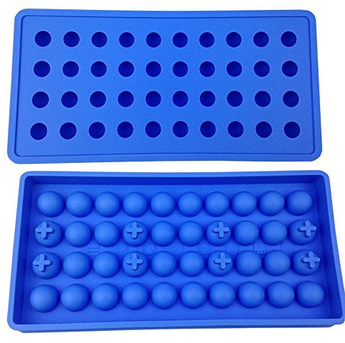 Mydio 2 Pack 40 Tray Mini Ice Ball Molds DIY Molds Tool for Child with Candy Pudding Jelly Milk Juice Chocolate Mold or Cocktails & Whiskey Particles (Pale Blue)