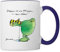 Spreadshirt Janosch Günter Kastenfrosch Küssen Ist Wie Fliegen Tasse Zweifarbig, One size, Weiß/Kobaltblau