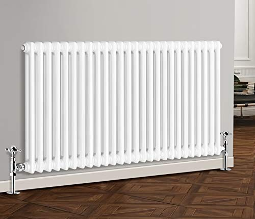 NRG 600 x 1190 mm Gloss White Horizontal Cast Iron Radiator Double Panel