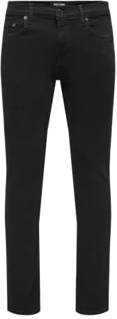 Only & Sons Jean Slim ONSLOOM Taille Moyenne Slim Fit Jeans Black Denim 32 30 Black Denim (US) 32 / L30