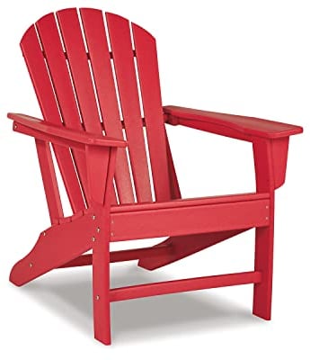 Signature Design by Ashley Sundown Treasure Adirondack Stuhl, Hergestellt aus hochdichtem Polyethylen (Hartplastik), Rot/Ausflug, einfarbig (Getaway Solids)