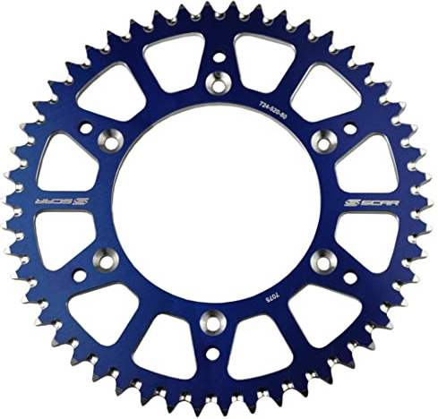 SCAR Aluminium Kettenrad kompatibel mit YAMAHA YZ YZF WRF YZFX 125 250 450 99-26 FANTIC XX XXF XE XEF 21-26, Blau - 50 Zähne