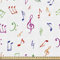ABAKUHAUS Musik Gewebe als Meterware, Aquarell Sonic Artwork, Schön Gewebten Stoff für Polster und Wohnaccessoires, 1M (148x100cm), Perle Mehrfarbig