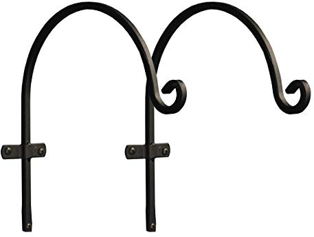 Selections Metal Round Garden Hanging Basket Hooks Brackets Hangers (30cm) - Pack of 2