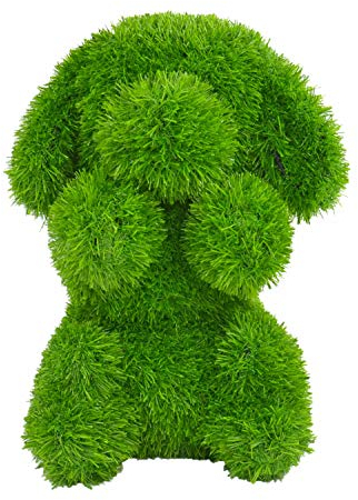 Kögler 53262 - AniPlants Hund sitzend, Deko-Figur aus Kunstrasen, ca. 30 x 34 x 36 cm groß, wetterfest und formstabil, mit Ankern zur Befestigung, ideal als Deko für Garten und Haus