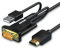 Vention Adaptateur Câble HDMI vers VGA(Male à Male) 3M, avec Câble Audio 3,5mm et Alimentation, Convertisseur 1080p 60Hz, Compatible avec Moniteur, Projecteur, HDTV, Portable, PC, etc.
