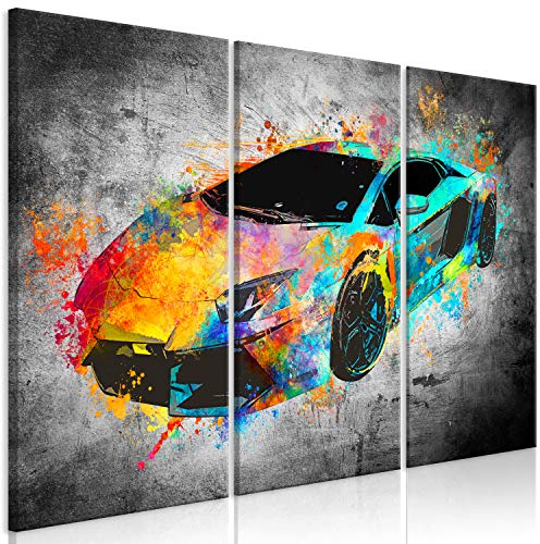 murando - Wandbilder XXL Auto 135x90 cm Vlies Leinwandbild 3 Teilig Kunstdruck modern Wandbilder XXL Wanddekoration Design Wand Bild - Abstrakt Beton Car i-A-0168-b-e