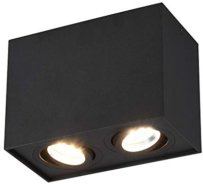 Trio Leuchten Deckenleuchte Biscuit 613000232, Metall Schwarz matt, exkl. 2x GU10