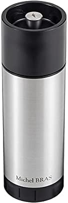 KAI Michel Bras Gewürz & Kräutermühle - Le Moulin - robuster Edelstahl, Abmessung 5,5 x 18 cm - Premium Mühlenwerk für höchste Qualität - Salzstreuer Pfeffermühle Gewürzmühle