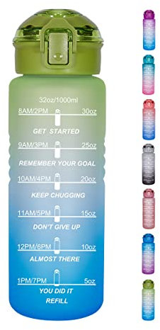 Goothdurs Motivierende Wasserflasche mit Zeitmarkierungs-Erinnerung, Wasser-Tracker-Flaschen mit Trinkzeiten, auslaufsicher, BPA-frei, Trinkflasche, Sport, tägliche Wasserflasche, Krug mit abnehmbarem