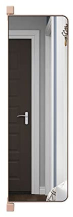 Garderobenspiegel Ganzkörperspiegel, Eingebauter Verdickter Drehbarer Ankleidespiegel, Klappbarer Ankleidespiegel (Color : Rose Gold, Size : 110cm)