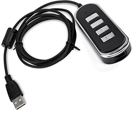 RJ9 to USB Adapter, Universal Audio Headphone Conversion Line with Control Box Computer Headset Audio Adapter Cable Converter, Headphone Cable Length 120cm
