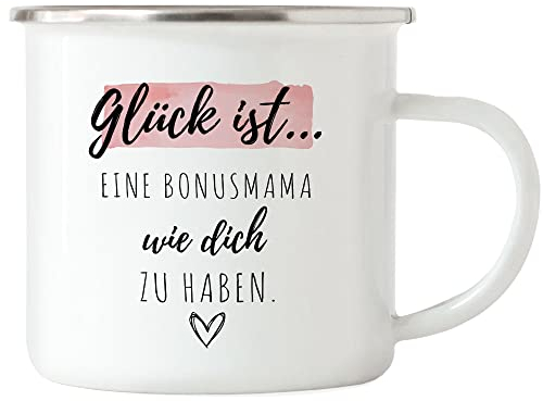 Hey!Print Glück Ist Eine Bonus-Mama Wie Dich Zu Haben Emaille Tasse Muttertag Geschenk Danke Sagen Beste Stiefmutter