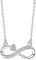Arrebol Unendlichkeit Kette Damen Halskette 925 Sterling Silber Infinity Anhänger mit Weiß Herz Zirkonia Verstellbar Ketten |45cm+5| Für Frauen Schmuck Geschenk