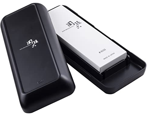 KAI Seki Magoroku Schleifstein, Körnung: 8000 - Japanischer Messerschärfer Polierabzug - Stein Abziehstein Wetzstein für Messer Abmessung Aufbewahrungsbox: 23,8 x 9,3 x 5 cm, Nutzfläche 18,5 x 6,5cm
