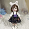 SISON BENNE 1/8 BJD Puppe 16cm 6,3 Zoll Gelenkkörper Mädchen Gesichts Make-up + Augen + Perücken + Kleidung, komplettes Set Outfits (20#)