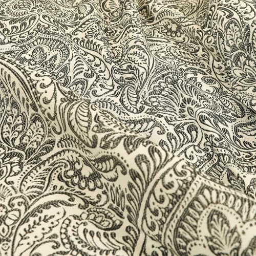 Lightweight Damask Floral Upholstery Fabric, Grey | 10xm x 8cm Sample, Chenille