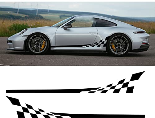 Auto Seitenstreifen Seitenaufkleber Aufkleber Grafiken, Für Porsche 997 911 992 Taycan Panamera Boxster Zubehör 2 Stück Tür Racing Aufkleber Sport Aufkleber