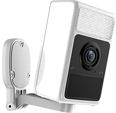 SJCAM S1 WLAN-Überwachungskamera 2K-Video für Außen/Zuhause, kabellose Smart-Akku-Kamera, Farb-Nachtsicht/AI-Bewegungserkennung, Sirenenalarm und Scheinwerfer, 2-Wege-Audio (Weiß)