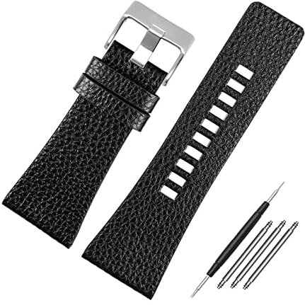 Elegantyl Zubehör für Herrenuhren 22mm - 32mm echtes Lederarmband Uhrenersatzarmband, 32mm