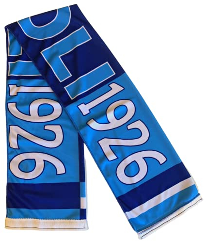 Sciarpa Napoli - 20x120 Sciarpa in Poliestere con Frange per Tifo Partita Scritta Napoli Azzurro Blu e Bianco - Tifoseria Campionato (Sciarpa Napoli)