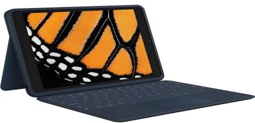 Logitech Rugged Combo 3 Robuste Tastatur/Schutzhülle für Apple iPad (8. Generation), iPad (7. Generation) Tablet, Blau