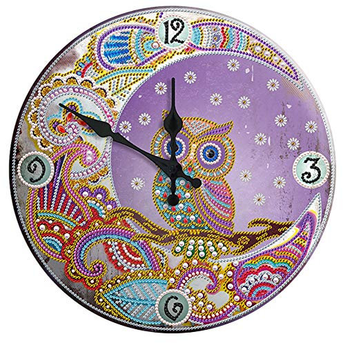 ALINUOYQ DIY Eule Zinn Uhr Spezial geformte Strasssteine Mosaik Bild Kit
