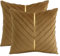 Tosleo 2 Stück Brauner Samt-Kissenbezug mit Goldenem Leder Dekorativer 40x40cm Couch-Kissenbezug Luxuriöse Moderne Kissenbezüge für Wohnzimmer Schlafzimmer Sofa Bett