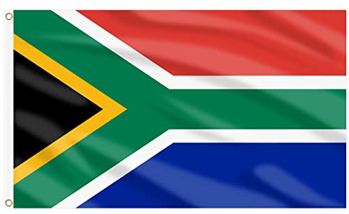 AhfuLife Südafrika Flagge 90 x 150 cm, 2 Stück Südafrikanische Fahne Leuchtenden Farben mit Messing-Ösen, Südafrika Fahne für Fußball WM Euro Olympische Eurovision Nationaltag 2025 Party Bar Deko