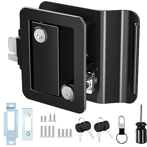 Cerradura de puerta de caravana, color negro