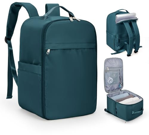 SZLX Zaino Ryanair 40x20x25 Bagaglio a Mano Donna Borse da Cabina per Easyjet da Viaggio Uomo Borsa da Viaggio Cabina Aereo Zaino Laptop 14 Pollici Impermeabile Travel Backpack Blu Pavone