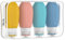 TEIVUL 4 PCS 100 ml Travel Bottles for Toiletries, Silicone Travel Bottles with Labels and Clear Zipper Toiletry Bag Refillable Leak-proof Travel Toiletries for Makeup Shampoo Body Wash and Toiletries
