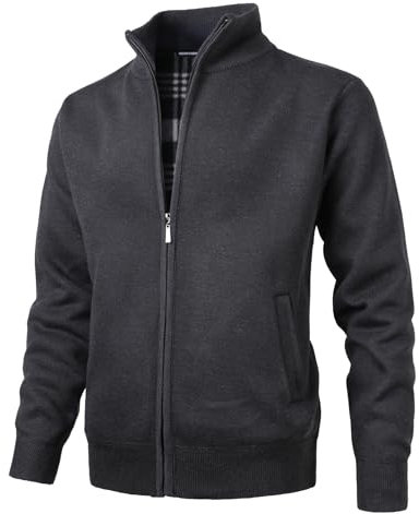 Herothorn Uomo Cardigan Felpa Cappotto Lana imbottito Tops con Cerniera Lavorato a Maglia Maglione Stand colletto con 2 Tasche Caldo Maniche Lunghe Calda Casual Cappotti Inverno Manica Lunga Invernale