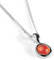 HENRYKA 925 Sterling Silver & Carnelian Round Charm Necklace | Minimal Pendant | Bridesmaid Jewellery | Hypoallergenic Women's Jewellery with Gift Box