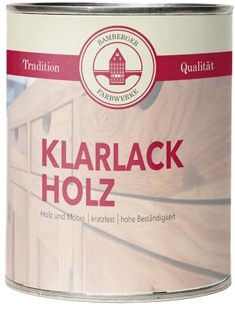 Bamberger Farbwerke Klarlack Holz Holzlack Möbellack farblos (DIN71-3 Kindesicher) - viele Glanzgrade (matt, 750 ml)