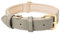 HEELE Hundehalsband Leder Hundehalsband mit gepolstert und echtes Leder, Verstellbar, Halsband für Welpen Kleine Mittel Große Hunde, Neu-Grau, M