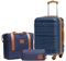 COOLIFE Koffer Set 3 Teilig, Gepäck Set Klein 20‘’ ABS Hartschale, Handgepäck 4 Rollen TSA-Schloss mit 1 Erweiterbare Reisetasche und 1 Kulturtasche für Reisen