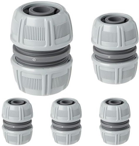 Réparateur de tuyau d'arrosage 19 mm (3/4 Pouce) de Gardena : réparation de tuyau, rapide et sans outils, Power Grip, haute tenue, emballé (18233-20) (Lot de 5)