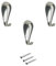 Ganci a Goccia per Quadri in zama con Chiodi - Dimensioni mm 27 x 14 - Confezione da 3 pezzi - Ganci per Appendere Quadri al Muro - Cromo Lucido