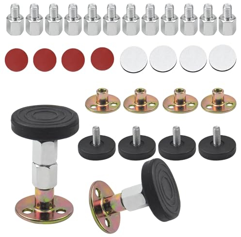 Cozlly 4 Stück Verstellbares Kopfteil Stopper,84-110mm Adjustable Bettgestell mit Gewinde,Thread Frame Teleskop-Unterstützung,Anti Shake Bettrahmen Verstellbares,für Bett Schrank Sofa Zimmerwand