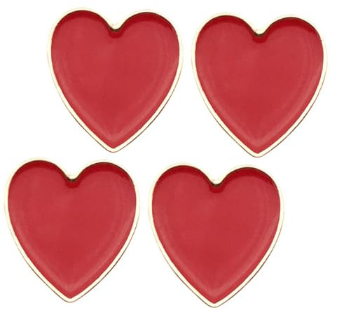 Holibanna Broche Cœur Rouge Lot de 4 Broches de pour Vêtements Chemises Paquet et Accessoires pour Fêtes Occasions Spéciales Accessoire Saint-Valentin