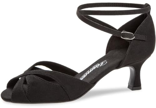 Diamant Damen Tanzschuhe 141-077-335-V - Microfaser Schwarz - 5 cm Flare-Absatz - VarioSpin Sohle - Made in Germany