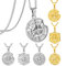 murtoo Kette Herren, Halskette mit Kompass Anhänger für Herren, Silber Gold Münze Plättchen Kette für Herren Damen, Edelstahl Halskette Geschenk für Herren Damen
