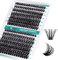 GEMERRY Ciglia Finte 80D/100D Cluster Volume Russo 10-18mm mix 0.07 mm D Curl Fai Da Te a Casa per Principianti Individuali Professional Ciglia Finte Extension(80D+100D-0.07D-10-18mm)