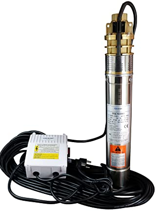 CHM GmbH® Brunnenpumpe 4 Zoll 0,75 kW 2800 L/h 6,1 Bar inkl. Motorschutz Pumpe Zisterne